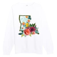 Louisiana Watercolor Flower Premium Crewneck Sweatshirt