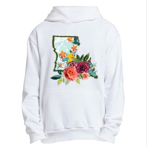 Louisiana Watercolor Flower Urban Pullover Hoodie