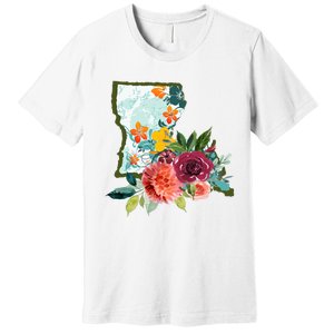 Louisiana Watercolor Flower Premium T-Shirt