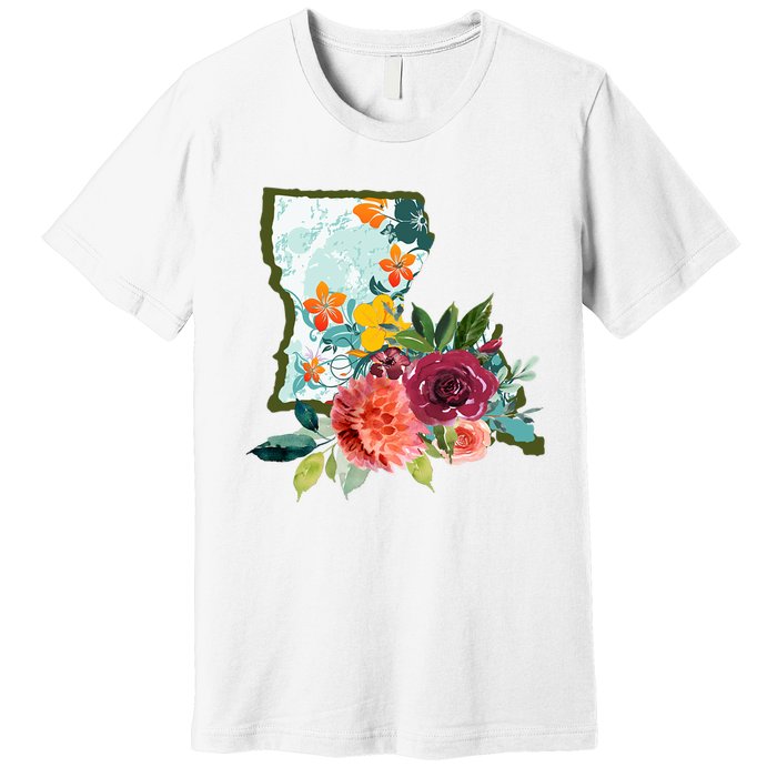 Louisiana Watercolor Flower Premium T-Shirt