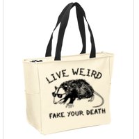 Live Weird Fake Your Death Zip Tote Bag