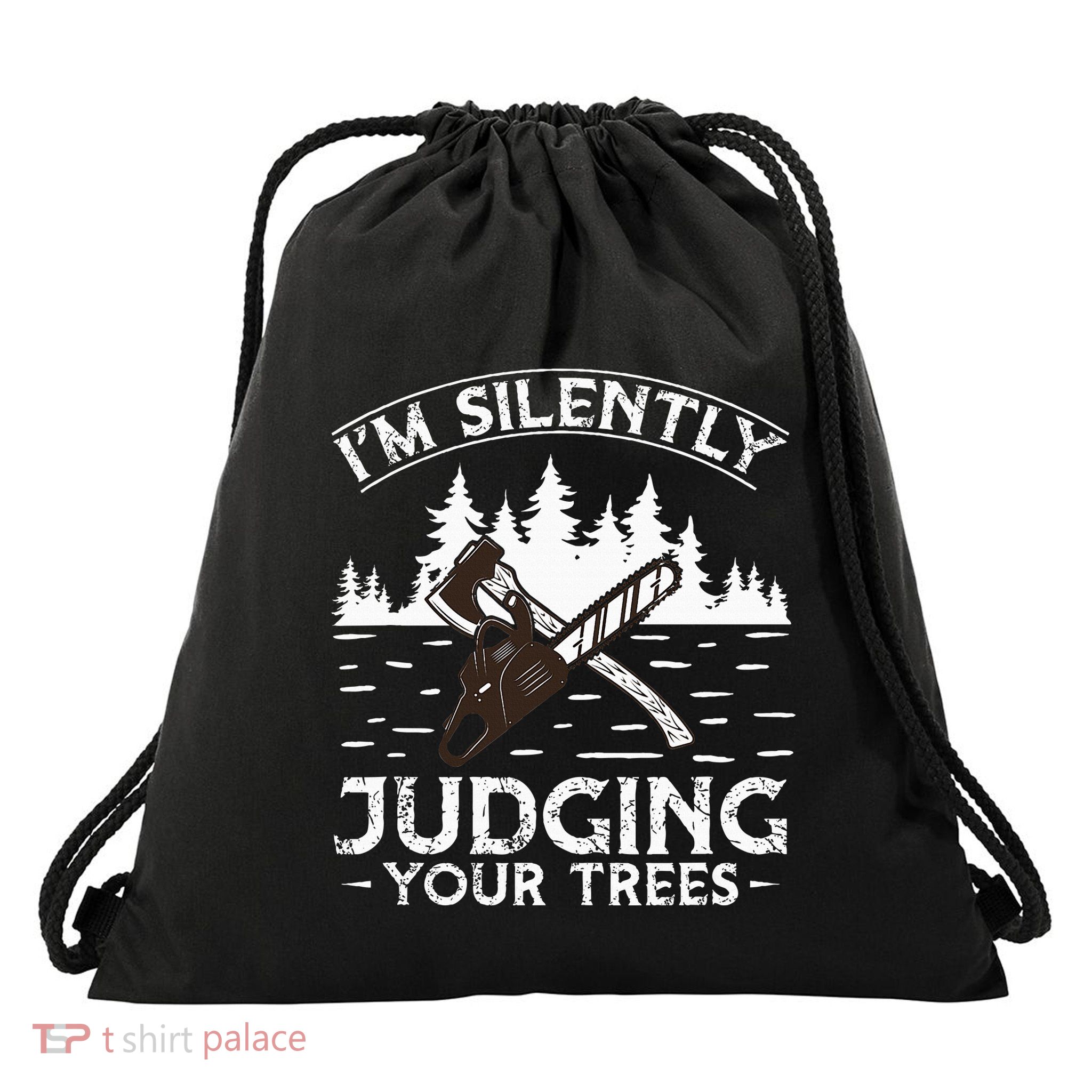 Lumberjack Woodsman Forestry Drawstring Bag
