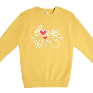 Love Wins Gift Surprise For Your Friend Cool Gift Premium Crewneck Sweatshirt