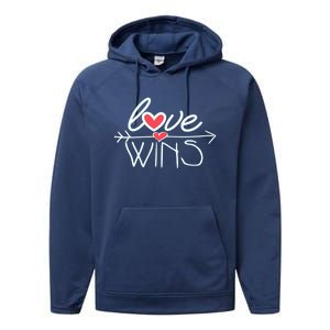 Love Wins Gift Surprise For Your Friend Cool Gift Performance Fleece Hoodie