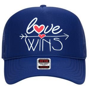 Love Wins Gift Surprise For Your Friend Cool Gift High Crown Mesh Back Trucker Hat