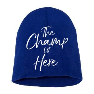 League Winner Gift Fantasy Football Winner The Champ Is Here Gift Short Acrylic Beanie