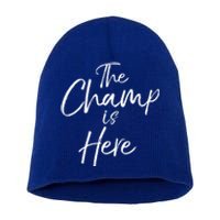 League Winner Gift Fantasy Football Winner The Champ Is Here Gift Short Acrylic Beanie