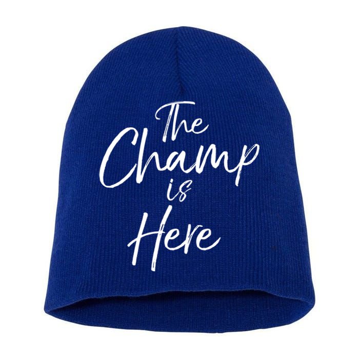 League Winner Gift Fantasy Football Winner The Champ Is Here Gift Short Acrylic Beanie