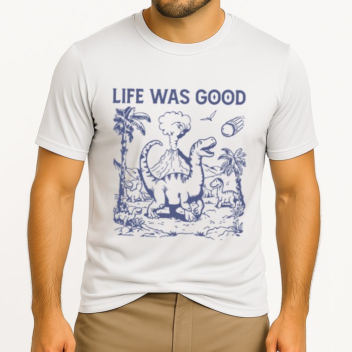 Life Was Good Dinosaur Cooling Performance Crew T-Shirt