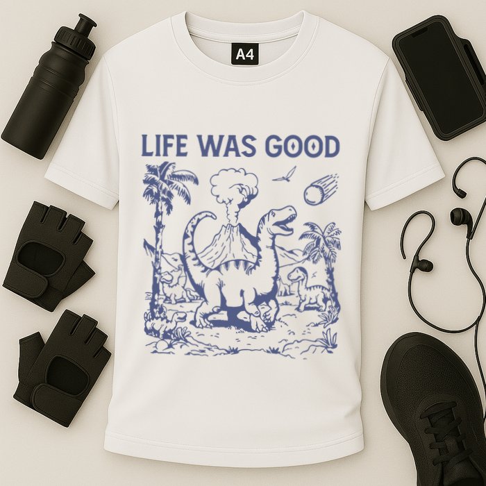 Life Was Good Dinosaur Cooling Performance Crew T-Shirt