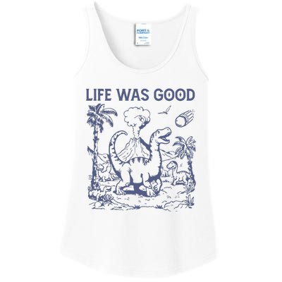 Life Was Good Dinosaur Ladies Essential Tank