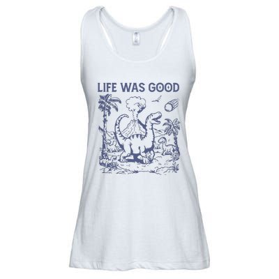 Life Was Good Dinosaur Ladies Essential Flowy Tank