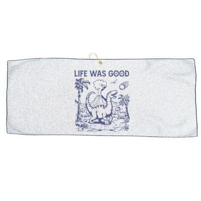 Life Was Good Dinosaur Large Microfiber Waffle Golf Towel