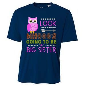 Look WhoS Going To Be A Big Sister Owl Baby Announcement Premium Cooling Performance Crew T-Shirt