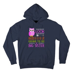 Look WhoS Going To Be A Big Sister Owl Baby Announcement Premium Hoodie