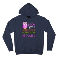 Look WhoS Going To Be A Big Sister Owl Baby Announcement Premium Hoodie