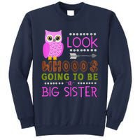 Look WhoS Going To Be A Big Sister Owl Baby Announcement Premium Sweatshirt