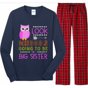 Look WhoS Going To Be A Big Sister Owl Baby Announcement Premium Long Sleeve Pajama Set