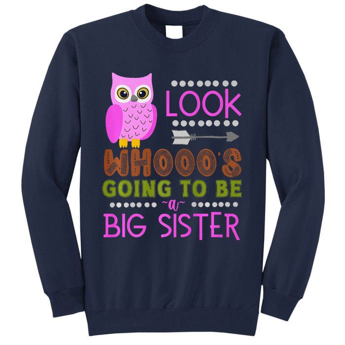 Look WhoS Going To Be A Big Sister Owl Baby Announcement Premium Tall Sweatshirt