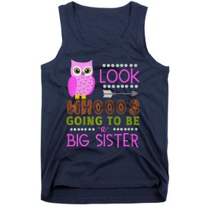 Look WhoS Going To Be A Big Sister Owl Baby Announcement Premium Tank Top