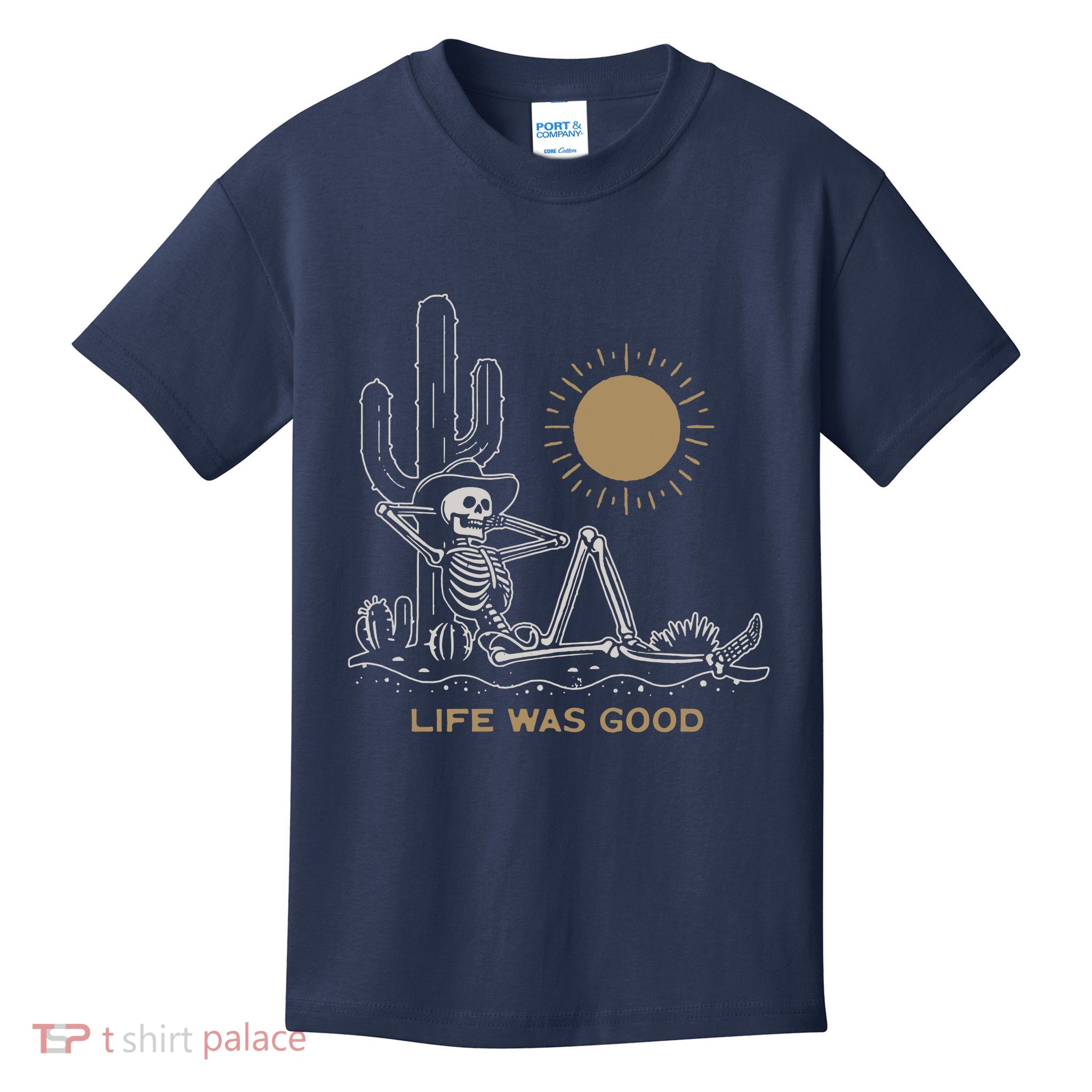 Life Was Good Cowboy Skull Kids T-Shirt