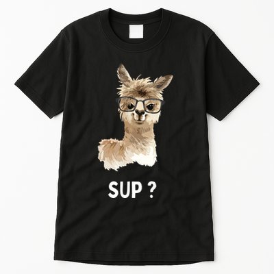 Llama With Glasses Funny Saying Alpaca Tall T-Shirt