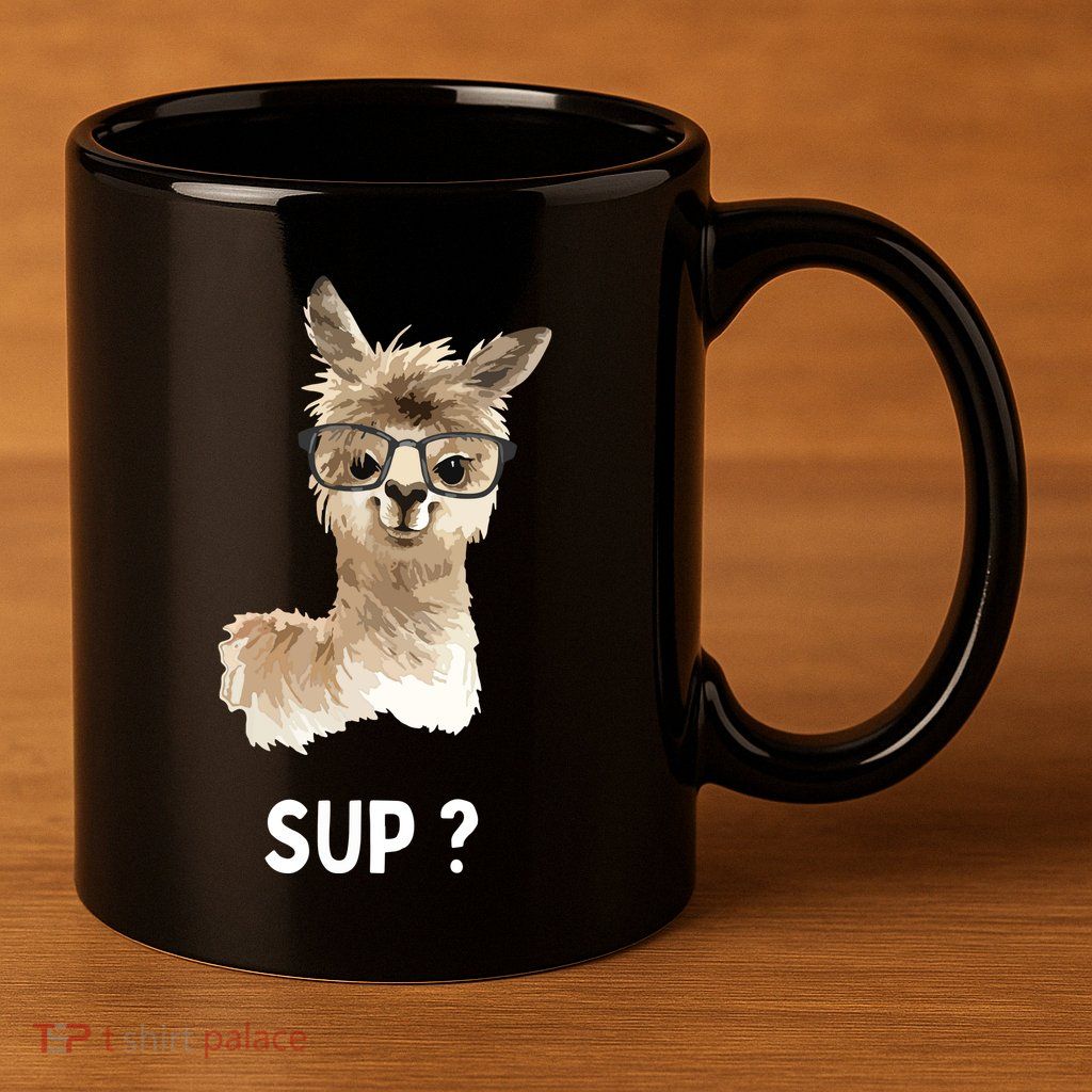 Llama With Glasses Funny Saying Alpaca 11oz C Handle Ceramic Mug