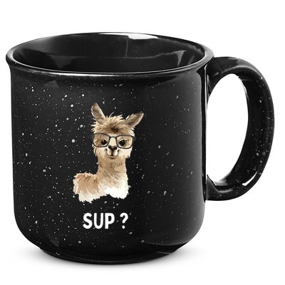 Llama With Glasses Funny Saying Alpaca 15oz Campfire Ceramic Mug