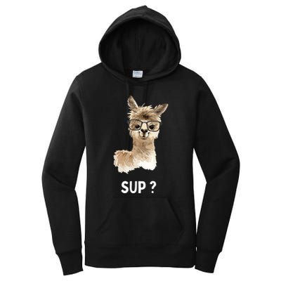 Llama With Glasses Funny Saying Alpaca Women's Pullover Hoodie