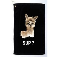 Llama With Glasses Funny Saying Alpaca Golf Towel