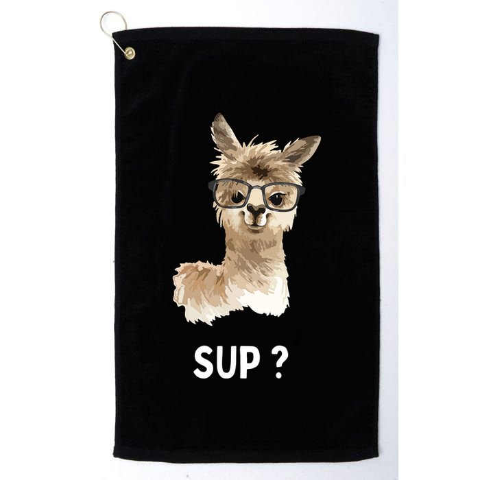 Llama With Glasses Funny Saying Alpaca Golf Towel