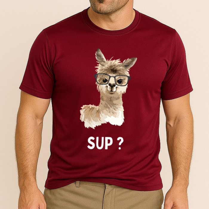 Llama With Glasses Funny Saying Alpaca Cooling Performance Crew T-Shirt