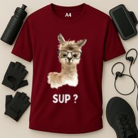 Llama With Glasses Funny Saying Alpaca Cooling Performance Crew T-Shirt