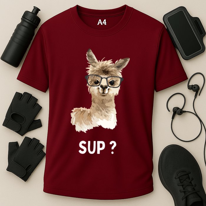 Llama With Glasses Funny Saying Alpaca Cooling Performance Crew T-Shirt