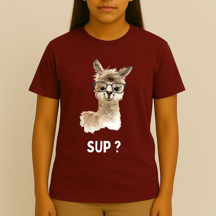 Llama With Glasses Funny Saying Alpaca T-Shirt