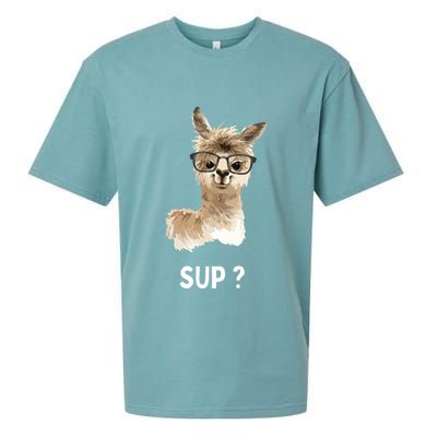 Llama With Glasses Funny Saying Alpaca Sueded Cloud Jersey T-Shirt