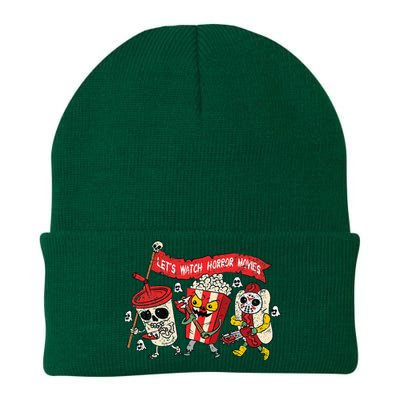 Lets Watch Horror Movies Halloween Funny Ghost Skeleton Knit Cap Winter Beanie