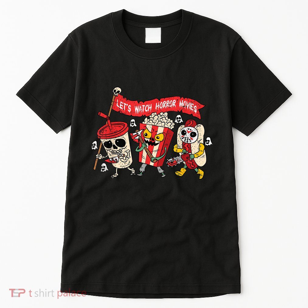 Lets Watch Horror Movies Halloween Funny Ghost Skeleton Tall T-Shirt