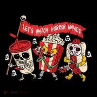 Lets Watch Horror Movies Halloween Funny Ghost Skeleton Premium T-Shirt