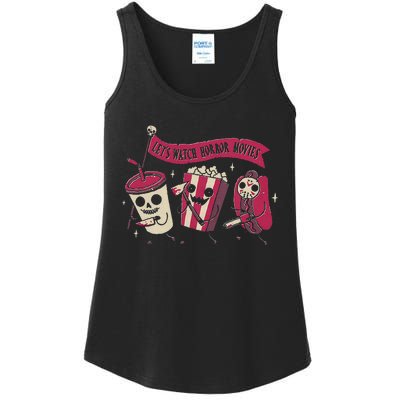 Lets Watch Horror Movies Funny Halloween Costume Ladies Essential Tank