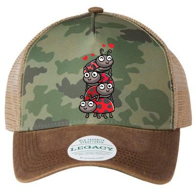 Ladybug With Hearts Bug Lover Legacy Tie Dye Trucker Hat