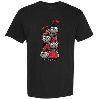 Ladybug With Hearts Bug Lover Garment-Dyed Heavyweight T-Shirt