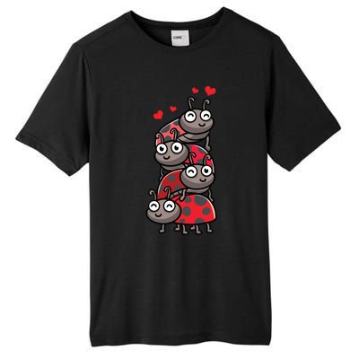 Ladybug With Hearts Bug Lover Tall Fusion ChromaSoft Performance T-Shirt