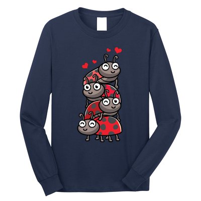 Ladybug With Hearts Bug Lover Long Sleeve Shirt