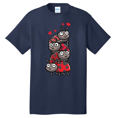 Ladybug With Hearts Bug Lover Tall T-Shirt