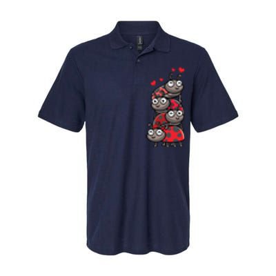 Ladybug With Hearts Bug Lover Softstyle Adult Sport Polo