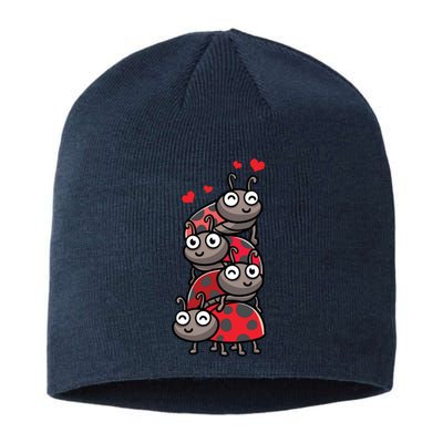 Ladybug With Hearts Bug Lover Sustainable Beanie