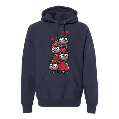 Ladybug With Hearts Bug Lover Premium Hoodie