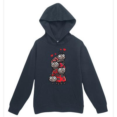 Ladybug With Hearts Bug Lover Urban Pullover Hoodie