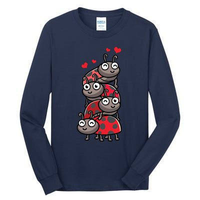 Ladybug With Hearts Bug Lover Tall Long Sleeve T-Shirt